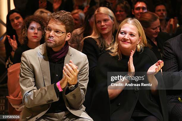 Kai Rose and Ingrid Rose attend Basler Autumn/Winter 2013/14 fashion show during Mercedes-Benz Fashion Week Berlin at Hotel De Rome on January 16,...