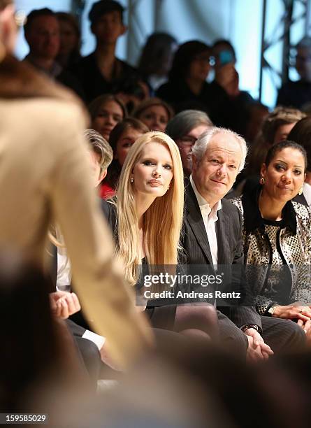 Mirja Dumont attends Basler Autumn/Winter 2013/14 fashion show during Mercedes-Benz Fashion Week Berlin at Hotel De Rome on January 16, 2013 in...