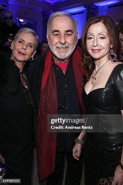 Udo Walz and Vicky Leandros attend Basler Autumn/Winter 2013/14 fashion show during Mercedes-Benz Fashion Week Berlin at Hotel De Rome on January 16,...