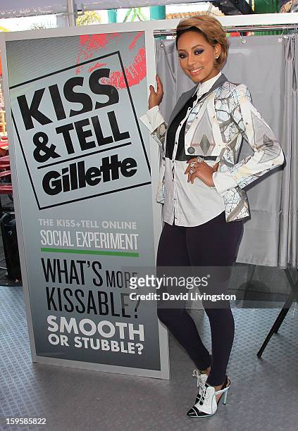 Singer Keri Hilson launches the Gillette "Kiss & Tell" Experiment on the Santa Monica Pier on January 16, 2013 in Santa Monica, California.
