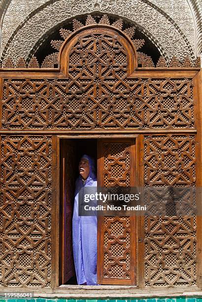 attarine medersa, medina, fes (fez), morocco - fes morocco stock pictures, royalty-free photos & images