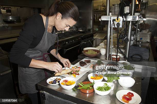 Award-winning chef Suzanne Goin preparing food for The 19th Annual Screen Actors Guild Awards at Lucques Restaurant on January 16, 2013 in Los...