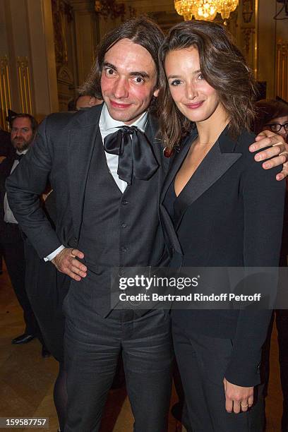 Cedric Villani and Charlotte Le Bon attend the GQ Men of the year awards 2012 at Musee d'Orsay on January 16, 2013 in Paris, France.