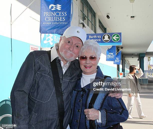 Actors Marty Ingels and Shirley Jones celebrate their 35th wedding anniversary by cruising on the Golden Princess at the Port of Los Angeles Berth 93...