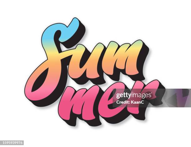 ilustrações, clipart, desenhos animados e ícones de lettering de verão. estilo retro lettering ilustração stock. ilustração stock do convite ou do cartão de felicitações - frase curta