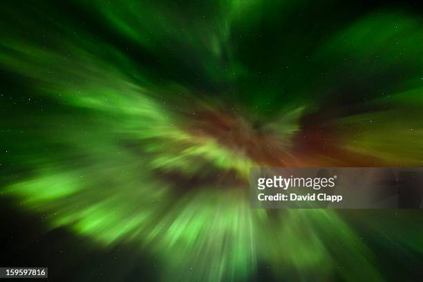 aurora borealis above kiruna, sweden - aurora borealis kiruna stockfoto's en -beelden