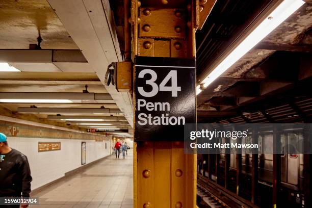 penn new york city subway station. usa - penn station stock pictures, royalty-free photos & images