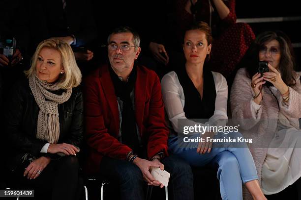 Sabine Christiansen, Norbert Medus, Claudia Michelsen and Angelika Blechschmidt attend Schumacher Autumn/Winter 2013/14 Fashion Show during...