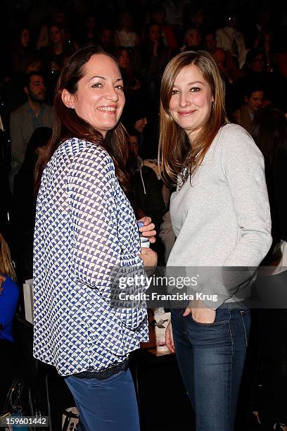 Natalia Woerner and Alexandra Maria Lara attend Schumacher Autumn/Winter 2013/14 Fashion Show during Mercedes-Benz Fashion Week Berlin at Brandenburg...