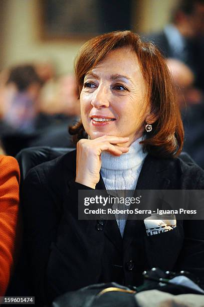 Sandra Zampa candidate for PD Democratic Party to the Italian Parliament in next Political Elections attend the press conference to present herself...