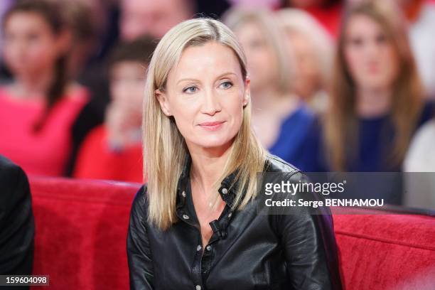 French actress Catherine Marchal attends 'Vivement Dimanche' TV show on October 30, 2012 in Paris, France.