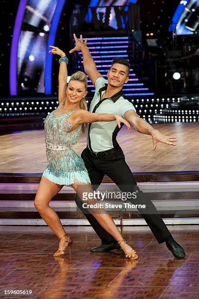 Ola Jordan and Louis Smith attend a photocall ahead of the Strictly Come Dancing Live Tour at NIA Arena on January 17, 2013 in Birmingham, England.
