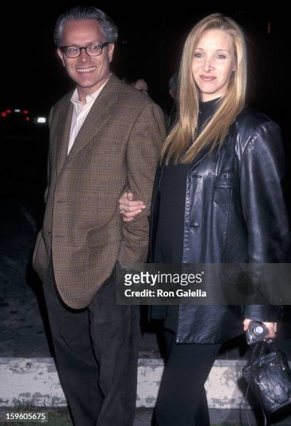 Actress Lisa Kudrow and husband Michel Stern attend the "Kissing a Fool" Westwood Premiere on February 18, 1998 at the Mann Plaza Theatre in...