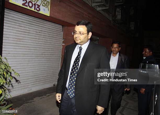 Cyrus Pallonji Mistry, Chairman of India's leading business conglomerate, Tata Group, leaves Udyog Bhawan after meeting with Anand Sharma, Union...