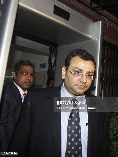 Cyrus Pallonji Mistry, Chairman of India's leading business conglomerate, Tata Group, leaves Udyog Bhawan after meeting with Anand Sharma, Union...