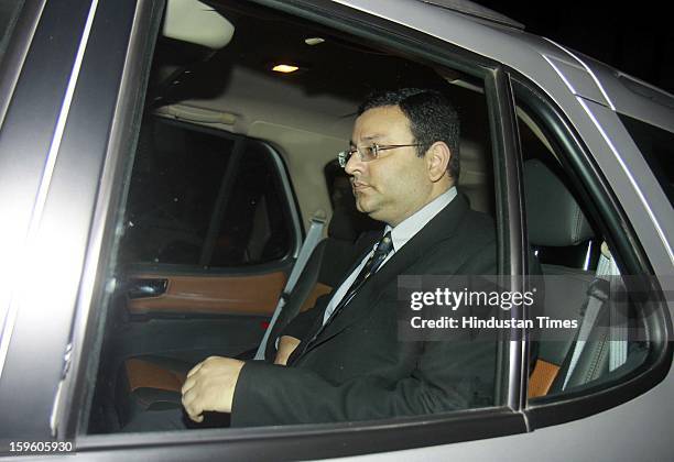 Cyrus Pallonji Mistry, Chairman of India's leading business conglomerate, Tata Group, leaves Udyog Bhawan after meeting with Anand Sharma, Union...