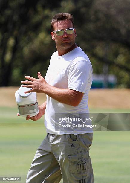 Jacques Kallis leaves the South African national cricket team nets session and press conference at Claremont Cricket Club on January 17, 2013 in Cape...