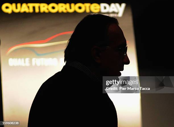 Sergio Marchionne, President of FIAT and Chrysler arrives at Quattroruote Day 2013 on January 17, 2013 in Milan, Italy. Quattroruote Day is an annual...