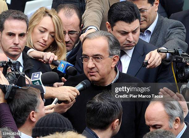 Sergio Marchionne, President of FIAT and Chrysler speaks to the media at the end of Quattroruote Day 2013 on January 17, 2013 in Milan, Italy....