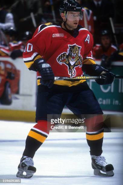 Pavel Bure of the Florida Panthers skates on the ice during an NHL game in January, 2000.