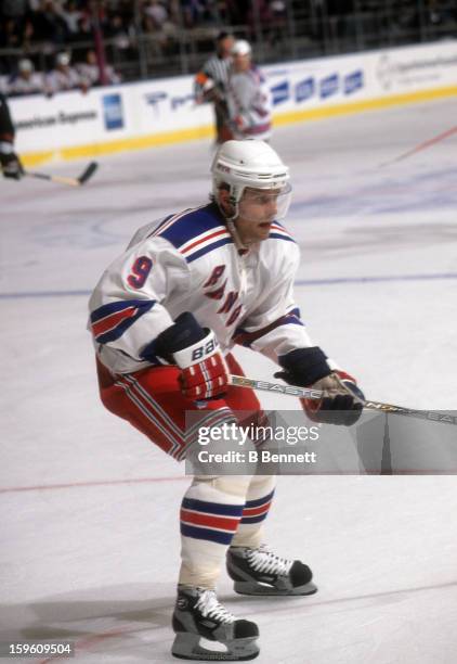 Pavel Bure of the New York Rangers skates on the ice during an NHL game circa 2002 at the Madison Square Garden in New York, New York.