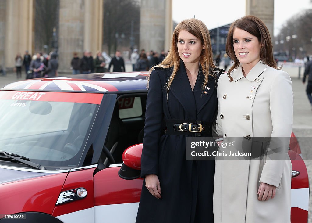 Princess Beatrice And Princess Eugenie Of York Launch GREAT Britain MINI Tour In Berlin