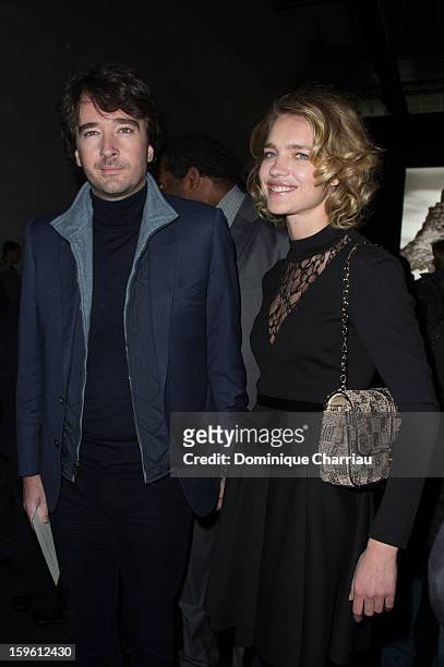Antoine Arnault and Natalia Vodianova attend the Louis Vuitton Men Autumn / Winter 2013 show as part of Paris Fashion Week on January 17, 2013 in...