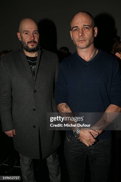 Jake and Dino Chapman attend the Louis Vuitton Men Autumn / Winter 2013 show as part of Paris Fashion Week on January 17, 2013 in Paris, France.