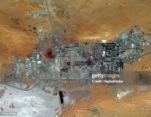 This is a satellite image of the Amenas, Algeria. Islamist militants held dozens of foreign hostages and hundreds of Algerian workers hostage in a...