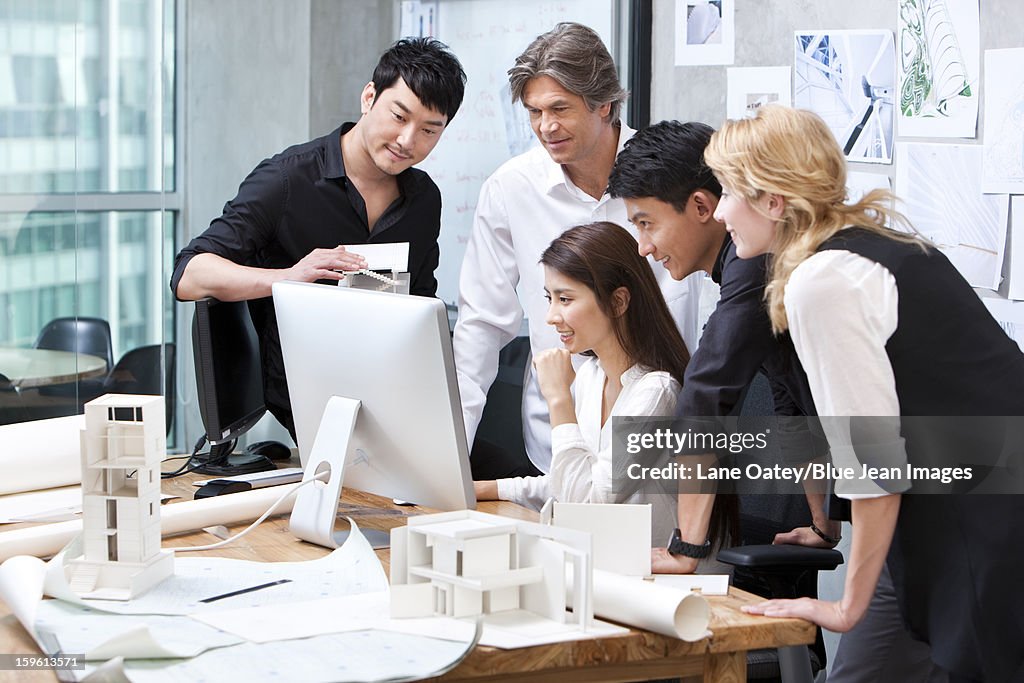 Architects working in studio