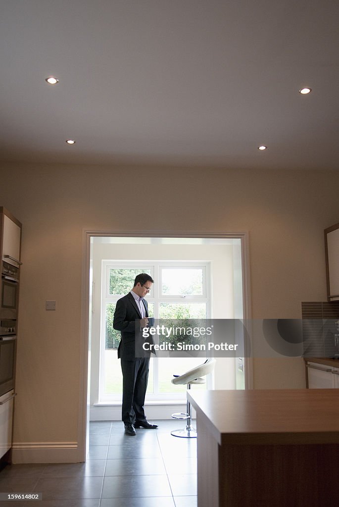 Businessman standing in foyer