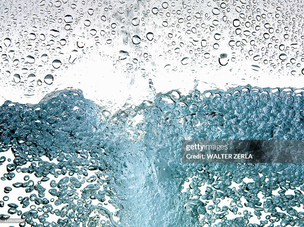 Close up of bubbles in water