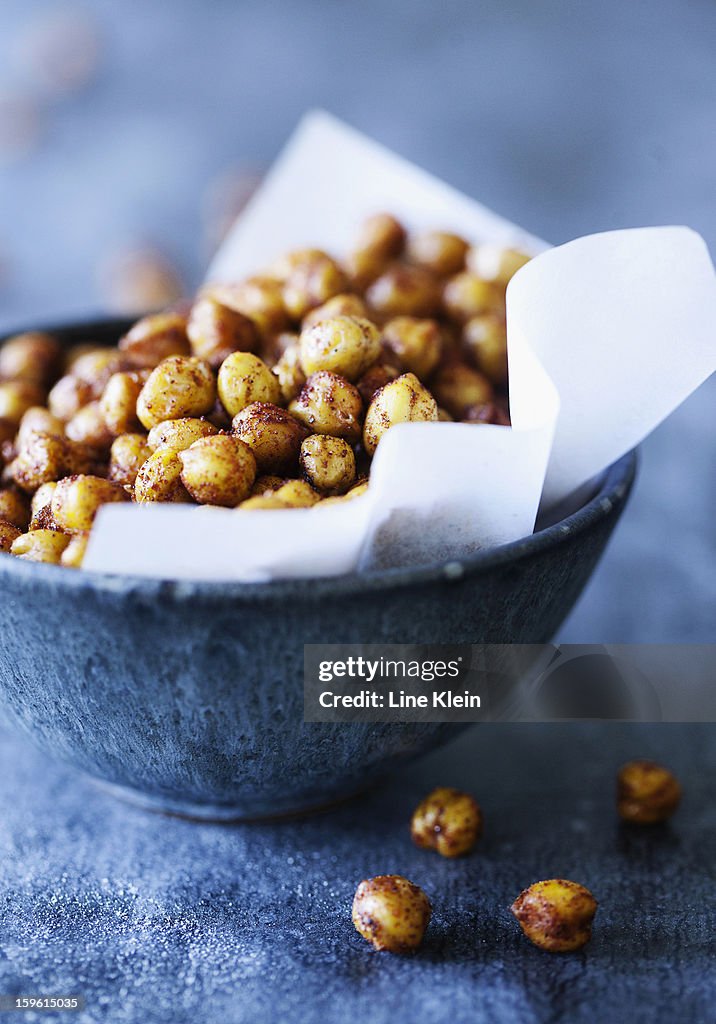 Bowl of spicy chickpeas