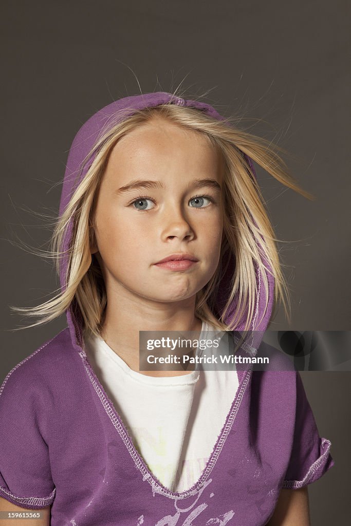 Girl standing in studio