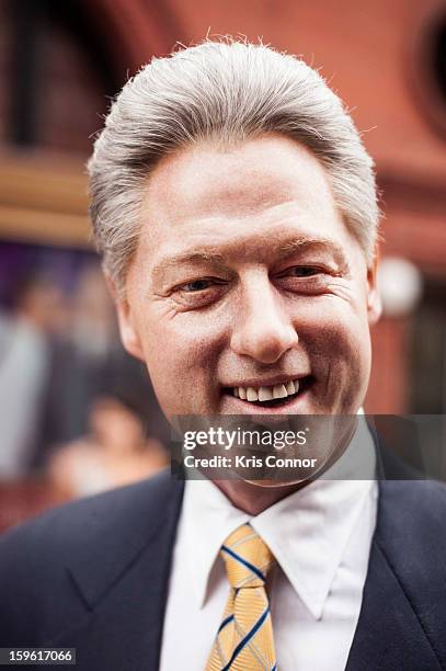 Wax figure of former President Bill Clinton during Madame Tussauds DC Presidential Wax Figures Bus Tour on January 17, 2013 in Washington, United...