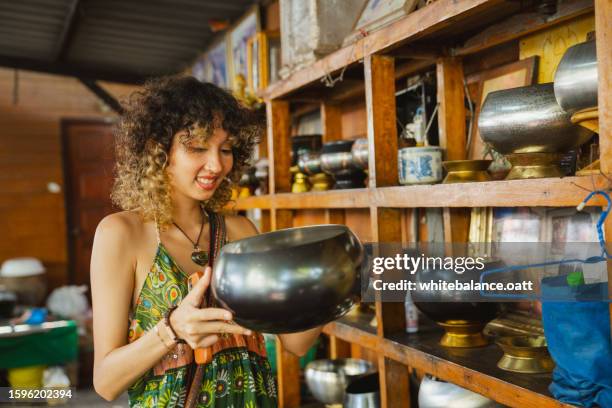 young asian woman enjoying experiential travel. - experiential vacations stock pictures, royalty-free photos & images