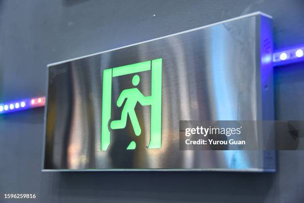 fire escape signs - health and safety icons stock pictures, royalty-free photos & images