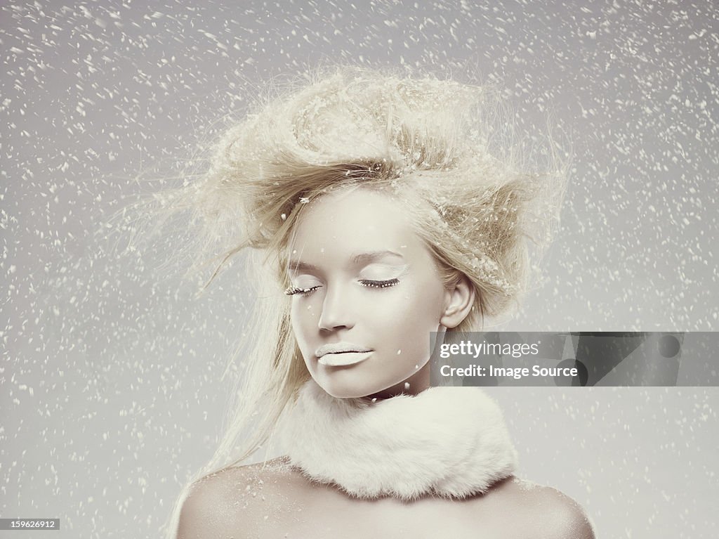 Ice maiden in snow