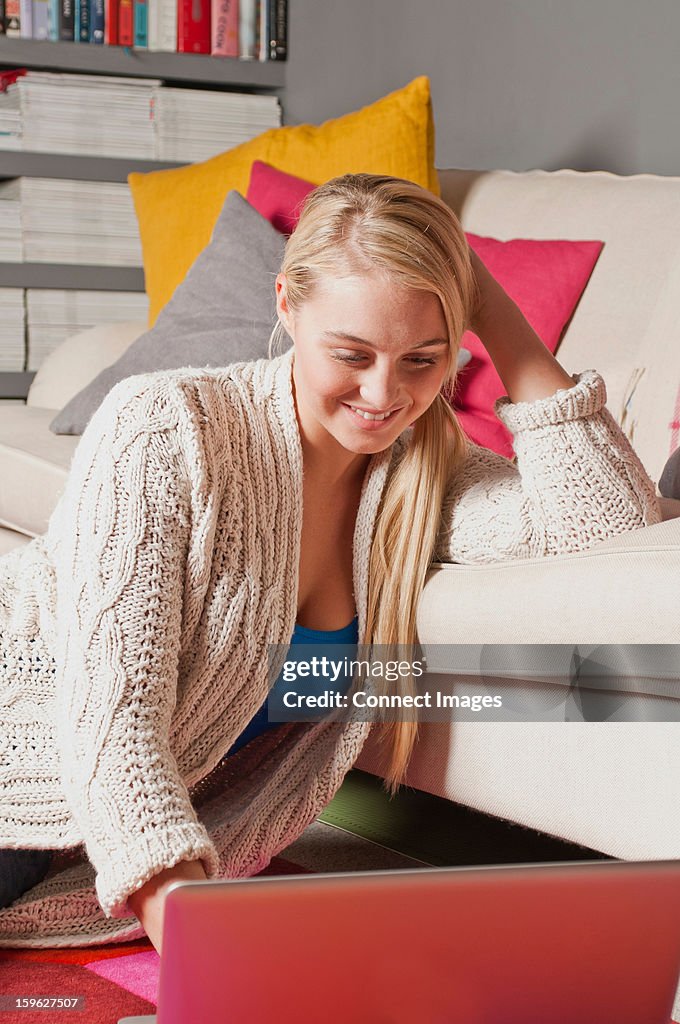 Woman using laptop