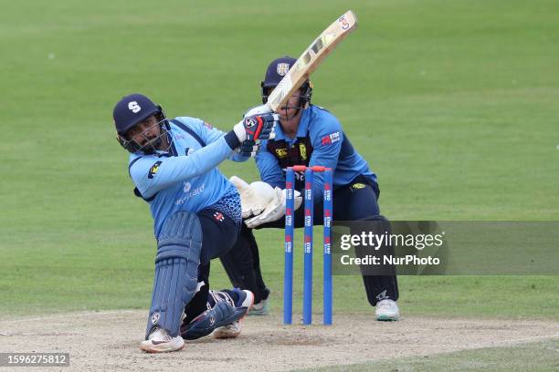 Prithvi Shaw of Northamptonshire in batting action during the Metro Bank One Day Cup match between Durham and Northamptonshire at the Seat Unique...
