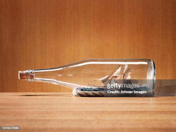 ship in bottle - bottle water sport stock pictures, royalty-free photos & images