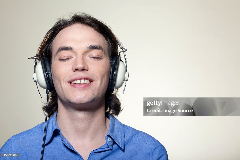 Man wearing headphones