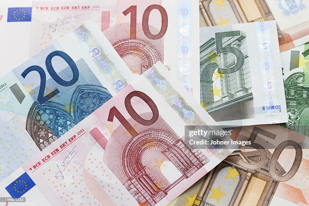 Heap of euro notes