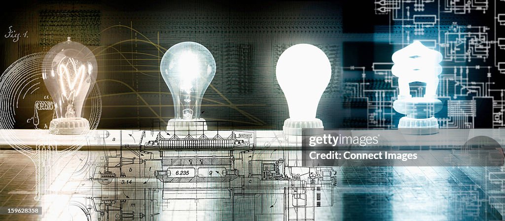 Evolution of the light bulb - from Thomas Edison to energy saving bulb