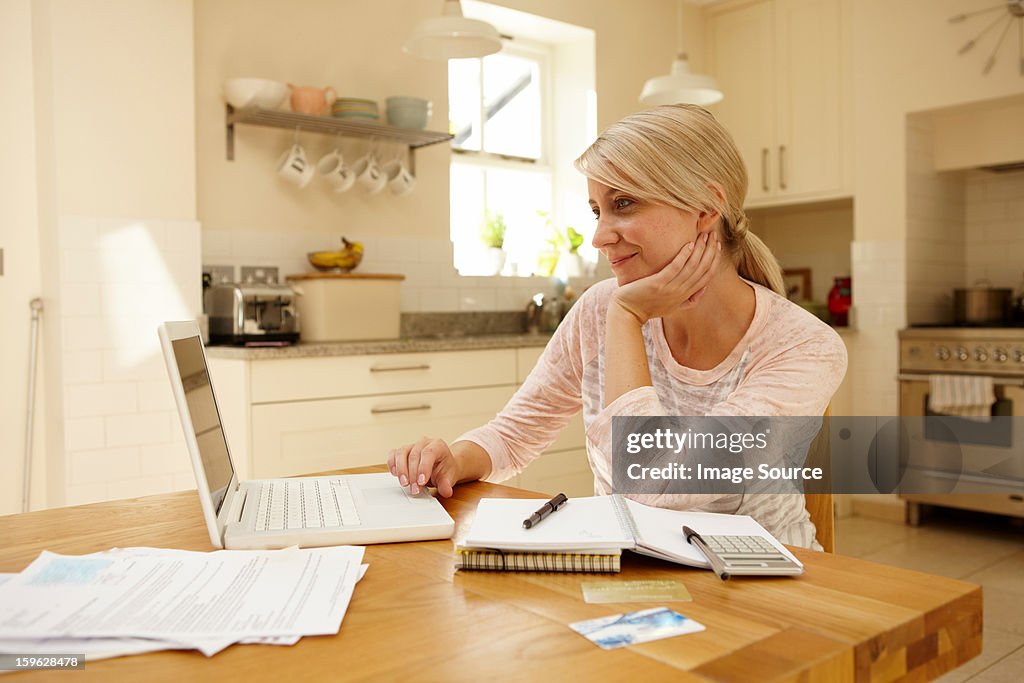 Woman using laptop