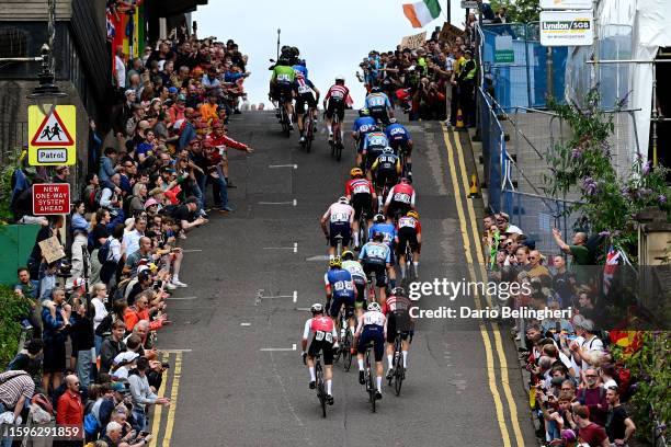 Alberto Bettiol of Italy, Mads Pedersen of Denmark, Tadej Pogacar of Slovenia, Neilson Powless of The United States, Mattias Skjelmose of Denmark,...