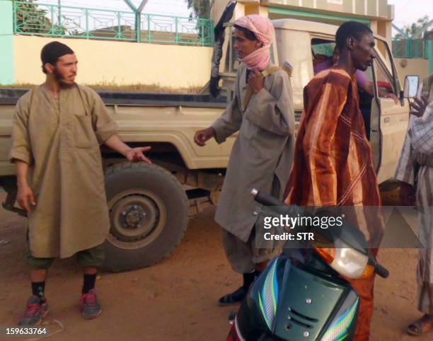 Picture taken on April 26, 2012 in Gao, Mali shows Abu al-Baraa Al-Jazairi , who the Nouakchott Mauritanian News Agency claims he is the head of the...