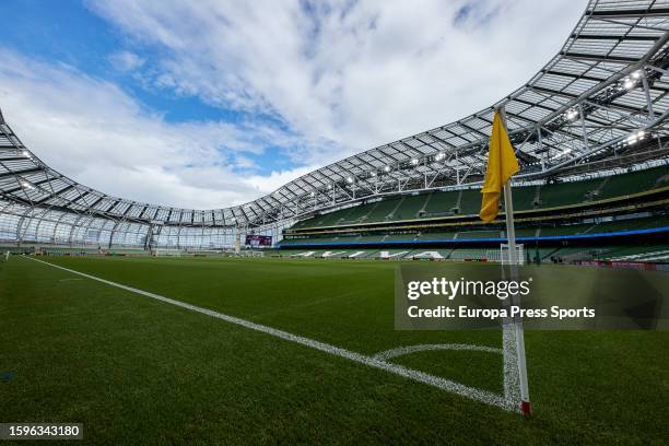 General view of Aviva Stadium prior the pre-season friendly match between Manchester United and Athletic Club at Aviva Stadium on August 6 in Dublin,...