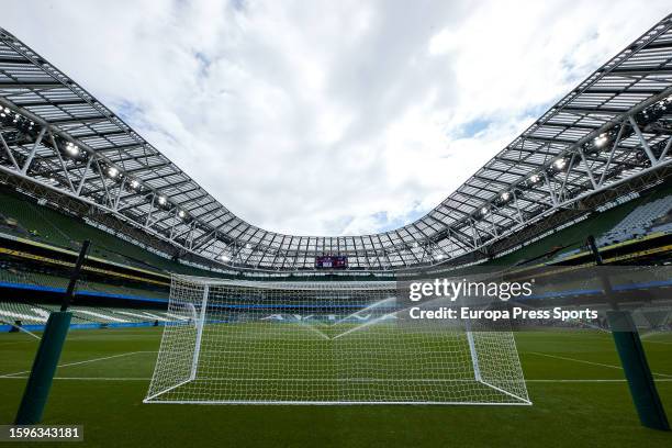 General view of Aviva Stadium prior the pre-season friendly match between Manchester United and Athletic Club at Aviva Stadium on August 6 in Dublin,...