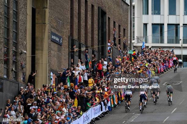 General view of John Degenkolb of Germany, Tiesj Benoot of Belgium, Jasper Stuyven of Belgium, Nathan Van Hooydonck of Belgium, Benoît Cosnefroy of...